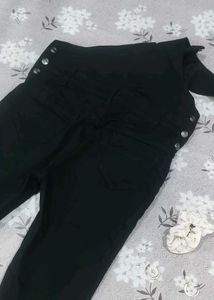 Black Denim Dungaree