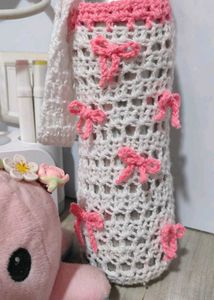 Crochet Bow bottle holder bag