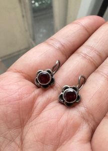 92.5 Silver Garnet Earrings