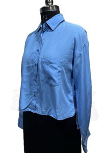 Blue Crop Shirt