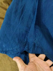 NEW ORVIS Navy Blue linen Shirt