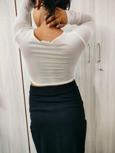 White Leather Top🫧(Branded)🌷SALE🌷