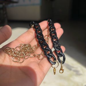 26.5” Mask Chain, Single Color Black With Gold