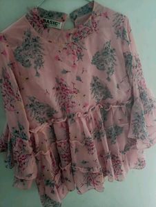 Floral Top with Bell Sleeves