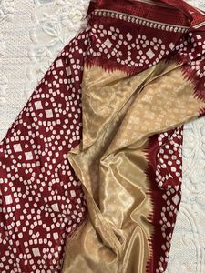 Elegant Red &amp; Golden Saree