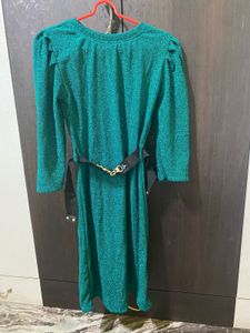 Green Shimmer Glitter Dress