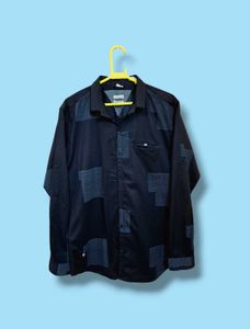Black Shirt With Grey Patchwork (Long Sleeves)