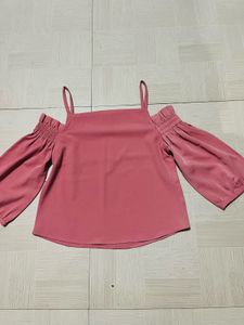 “Rosy Chic Off-Shoulder Top”