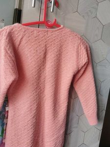 Peach Knit Sweater with Detail