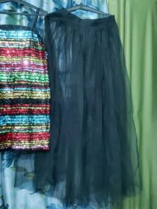 Sequin Top &amp; Tulle Skirt Set