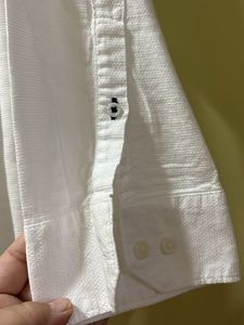 White Chinese Collar Shirt