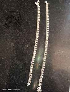 Women Silver Pleted Artificial Two Ankles Set