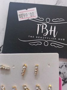 Sparkling Gold-tone Nose Pins