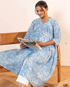 Janasya Printed A Line Kurti - Pure Cotton