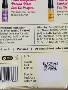 Unused, Plum Perfume Discovery Set, 5ml Each