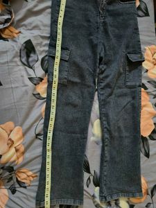 6 Pocket  Blue Denim Cargo