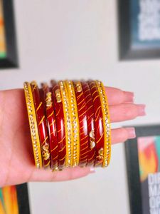 Red &amp; Gold Bangle Set