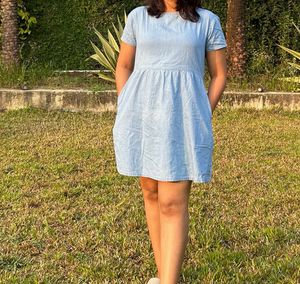 Light Wash Denim Mini Dress