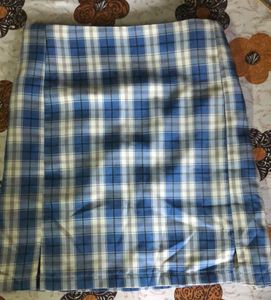 Blue Plaid Mini Skirt