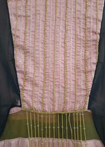 Embroidered Pink &amp; Teal Blue Dress