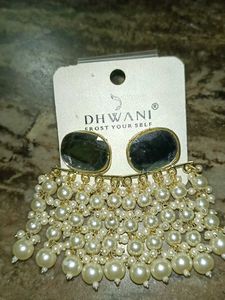 White Pearl Earrings And Bangles