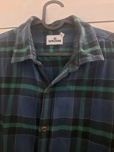 Wrogn Men Checked Green Shirt
