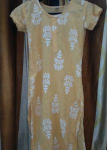 Yellow Embroidered Kurta