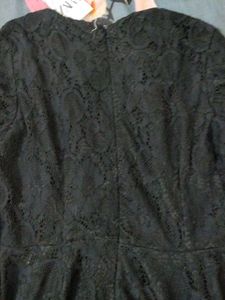 Zara Black Lace Peplum Top