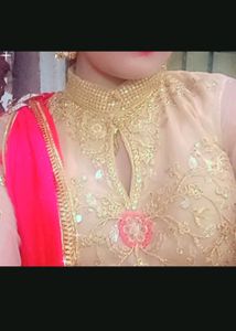 Long Front Cut Gown With Skirt,Dupatta