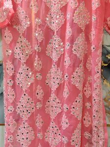 brand new chikankari Pink Embroidered Kurta