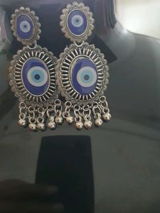 Oxidized Evil Eye Earings