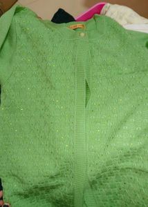 Green Embellished Cardigan