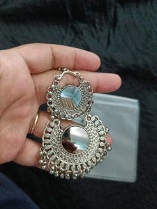 Silver Tone Dangle Earrings- used 1 time