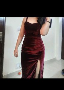 Burgundy Velvet Dress