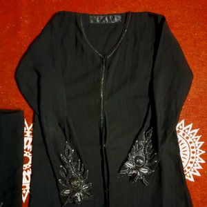 Embroidered Black Abaya