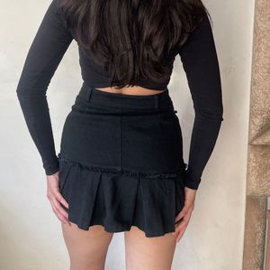 Black Denim Skirt