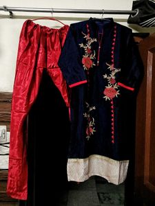 Combo New Boutique Kurta Pant Dupatta For Festive