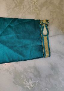 Teal Real Mirror Work Kurta