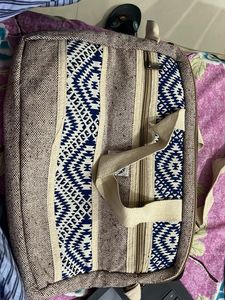 Patterned Hemp Shoulder Bag