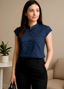 Blue Floral Print Top