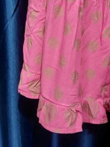 Pink Tiered Ethnic Skirt