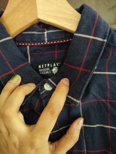 Netplay Check Full Sleeve Shirt For Men, 40inch