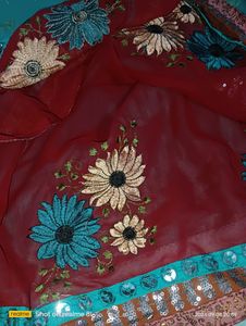 Beautiful Flowers Design Saree