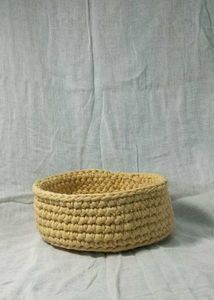 Crochet Basket In Beige Colour