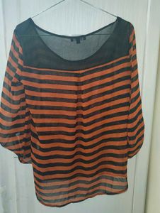 Y2k / punk/ gothic Mahroon and black Stripped top
