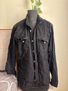 Vintage Black Button-Down Shirt
