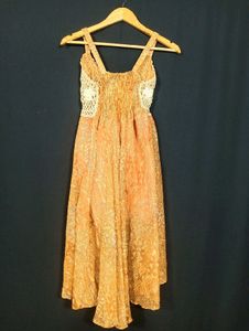 Brown Printed Women Dress