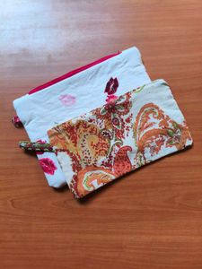 Floral Print Pouches (Set of 2)