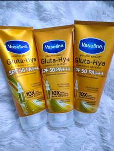Vaseline Gluta Hya - Antioxidant SPF 50 PA+++ Sunscreen for Face &amp; Body | Glutathione &amp; Hyaluronic Acid infused Sunscreen 175 ML
