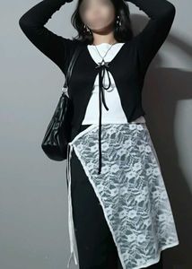 Floral Lace Sheer Skirt